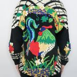 Vintage 90s Just Better Sweater designs by Lisa Coufal Rooster Cardigan Sweater Black Size XL Photo 4