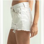 RSQ  Ivory/ Cream High Rise Short 2 Distressed Fringed Button Closure Size 26 NWT Photo 1