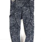 Lululemon Outrun Cropped 17” Leggings Black White Dot Mesh Panel Size 4 Photo 2