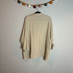 ZARA  cream linen blend oversized button down shirt Photo 4