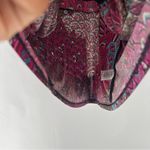 Marc Bouwer Pink Blue Paisley Feather Patterned Zip Front Dolman V Photo 5