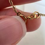 14k Gold 1/20 Filled Necklace Filigree Pendant W/ Pink Stone Ornate Delicate Photo 4