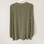 Torrid Size L Green Lace Up Tie Front Long Sleeve Career Office Blouse Top Photo 5