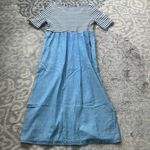 Vintage California Gold Rush Knit Denim Maxi Dress Blue Medium Photo 6