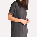 Monrow Revolve Navy Super Soft Blanket Stitch Casual Shirt Dress Size Small Blue Photo 7