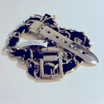 White House | Black Market Gold Tone Chain Link Ribbon Heavy Metal Belt Size L NWT Photo 1