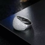 Boutique Fine 3.20CT Round Simulated White Sapphire Women's Dome Style Ring In 935 Silver Photo 3