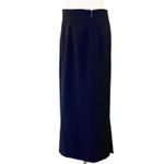 Dior VINTAGE CHRISTIAN Pencil Skirt Navy Wool Pleats Back Lined Zipper USA 10 Photo 2