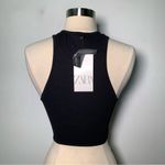 ZARA  Black Embellished Crop Tank Top tassels with flowers ref 7901/380 festival Photo 5