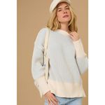 Altar'd State  Alison Matte Chenille Pullover Sweater Blue White Stripe Size XL Photo 1