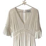 Baltic Born  Rayne Deep V White Pin-tuck Maxi dress size large Photo 3