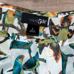 East 5th Women’s Bird Print Pleated Sheer Cap Short Sleeve Blouse Size Large Photo 3