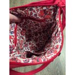 Vera Bradley  Women's Cotton Bucket Crossbody Purse Solid Cardinal Red Photo 3