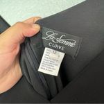 La Femme • Formal Gown Dress • Black • Ruched • Long Sleeve • Size 12 • Slit Photo 4