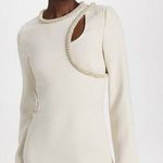 Jonathan Simkhai NEW NWT Katherine Diamante Embroidery Cutout Mini Dress Nougat Photo 0