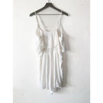 Bishop and Young White Textured Layered Flounce Romper Women’s Size L Photo 1