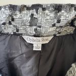 Ophelia Roe  Black White Houndstooth Tweed Cropped Jacket Gold Buttons Large NEW Photo 5