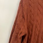 Talbots  Ribbed Shawl Collar Sweater Blazer Sz XL Burnt Umber Brown Cable Knit Photo 3