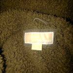 Michael Kors Hooded Parka Coat Size Large Olive Faux Fur Trim Sherpa Lining Black Photo 4