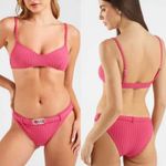 Solid & Striped NWT The Rachel Belt Top & Bottom Set Solid Rib Orchid Women's M Photo 1