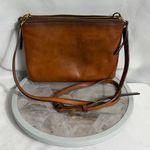 Fossil Brown Leather Crossbody Bag Double Zip Adjustable Strap Medium Purse Photo 3