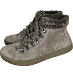 Johnston & Murphy Grey Suede Leather Faux Fur Trim Ankle Boots Women's Size 9 Photo 0