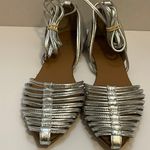 ASOS Design Silver Lace Up Flats / Shoes Photo 2