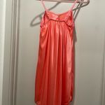 VTG Coquette Coral Pink Lace Spaghetti Strap Cami Slip Dress Nightgown With Bow Photo 12