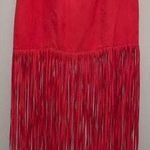 H&M Red Fringe Skirt Photo 0