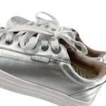 Taos Plim Soul Luxe Sneaker in Metallic Silver Size 6 Quiet Luxury Leather Photo 5