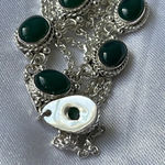 925 Silver real emerald stones necklace​ Photo 6