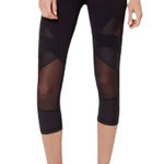 Sweaty Betty  Power Wet Look Mesh And Jersey Leggings Black Crop Sz. S Photo 0