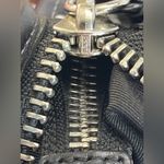 Coach Legacy Stripe Duffle Shoulder Bag Black Gray Signature Canvas Leather Trim Photo 10