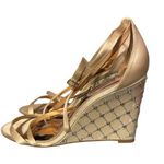 Badgley Mischka JEWELED SATIN WEDGES Photo 0