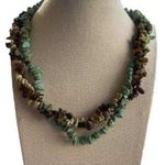Vintage Native American Navajo Turquoise chunk Bead multi strand Necklace 21” Blue Photo 0