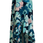 Adriana Degreas Silk Blue Floral Strapless Dress Photo 0