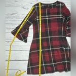 R & K  Plaid Burgundy/Black Shift Dress Size 10 Photo 8