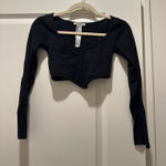ZARA  Long Sleeve Black Crop Top Photo 0