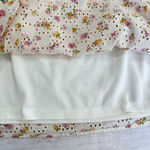 CeCe Cream Dainty Flowers Eyelet Off Shoulder Blouse Ruched Ruffle Half Sleeves Photo 6