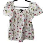 J.Crew NWT  Smocked Cotton Poplin Pajama Top in Rosebud Floral Size‎ XXS BF308 Photo 1