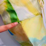 ZARA  New Bohemian Green Hight Waisted Satin Effect Strappy Printed Skirt Size M Photo 14