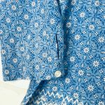 Athleta Blue Print Tunic Top Long Sleeve V Neck Swim Cover Up Womens Medium Photo 5