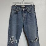 AGOLDE Blue Mia Mid Rise Distressed Straight Leg Jeans Sz 26 Photo 2
