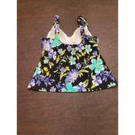 Jantzen Classics Blue Purple Floral‎ Tankini Top Size 12 Photo 1