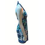Cache Halter Dress Size 8 Blue Floral Print Polyester Spandex Photo 3