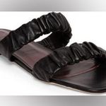 Staud Maya Ruched Leather Slides Size 40 Slip Ons Square Toe Black Photo 0