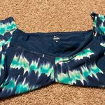 Nike  Dri Fit Training Cropped Legging Blue White Tie Dye EUC Size Large Photo 1
