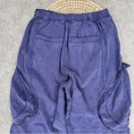 Pilcro Offshore Linen Blend Parachute Cargo Pants High Rise in Dark Purple XS Photo 6