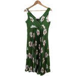 Mes Amies Green Floral Print Pleated Midi Dress Women Size 8 Garden Party Satin Photo 8