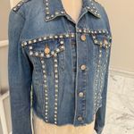 Veronica Beard  Cara Cropped Jean Denim Rhinestone Studded Jacket Photo 1